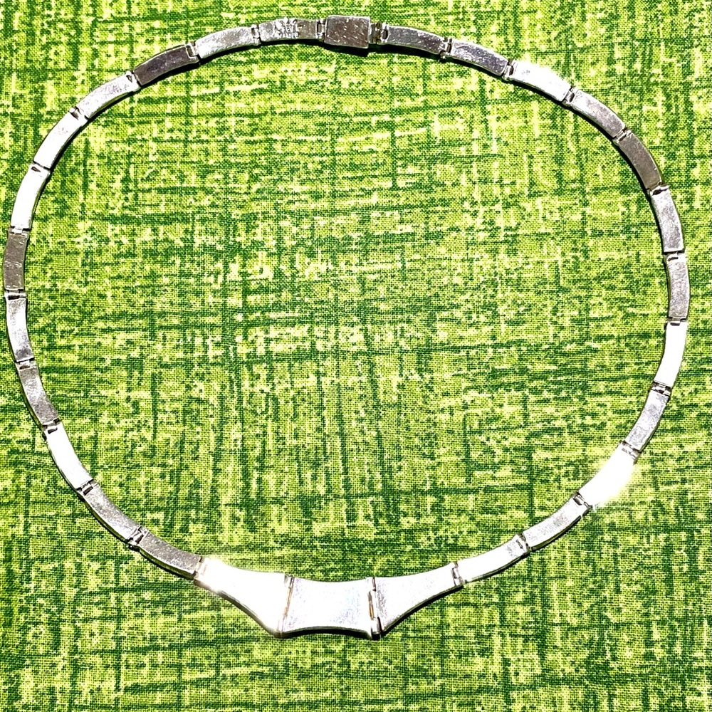 Estate Sterling Taxco Panel Necklace and Jasper Earrings - Picture 7 of 13
